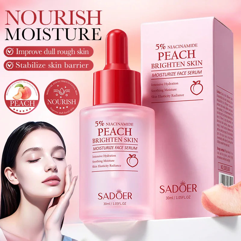 SADOER Niacinamide Peach Essence Hydrating Moisturizing Fruit