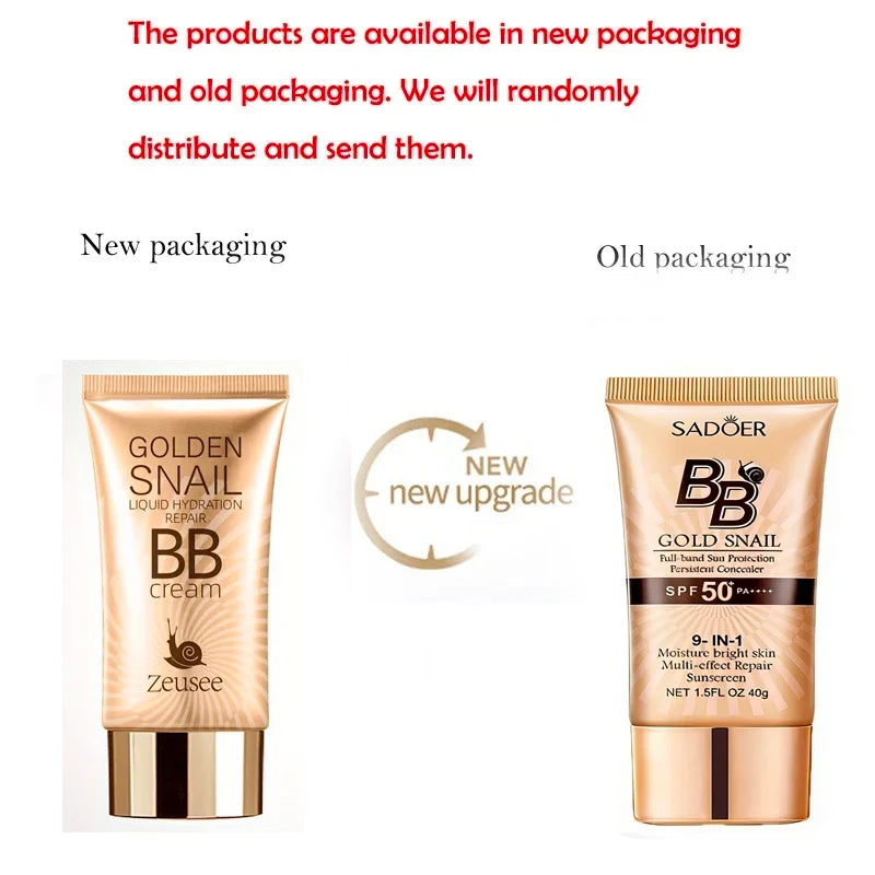 SADOER Gold Snail BB Cream SPF50+ Concealer & Moisturizer 40g