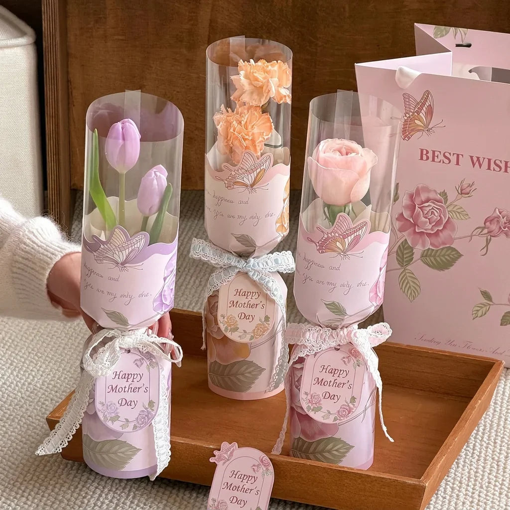 Rose Flower Bouquet Packaging Bags Wrapping Mother's Day Wedding