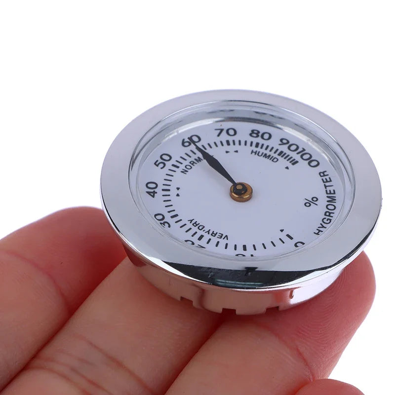 Mini 37mm Embedded Thermometer Hygrometer for Cigar Humidor