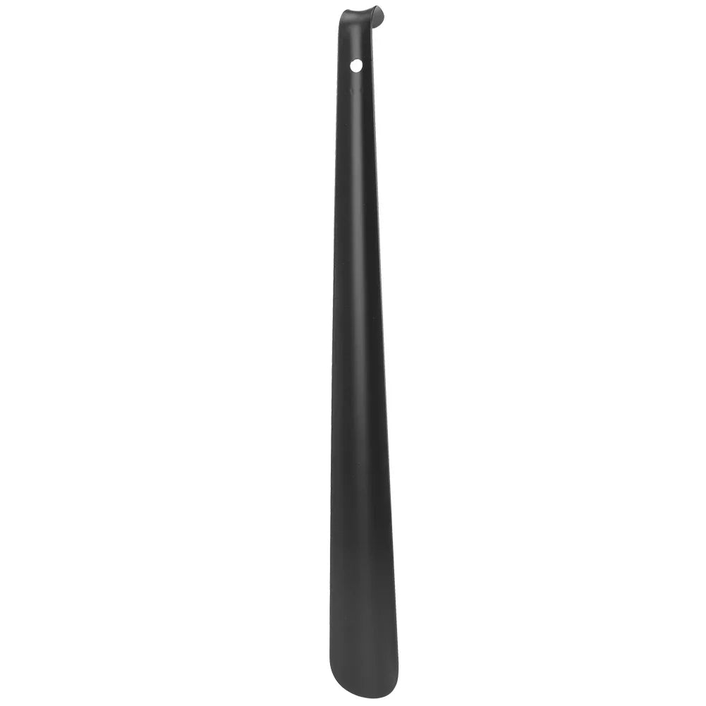 Shoe Helper Portable Stainless Steel Travel Horn Long Handle Black