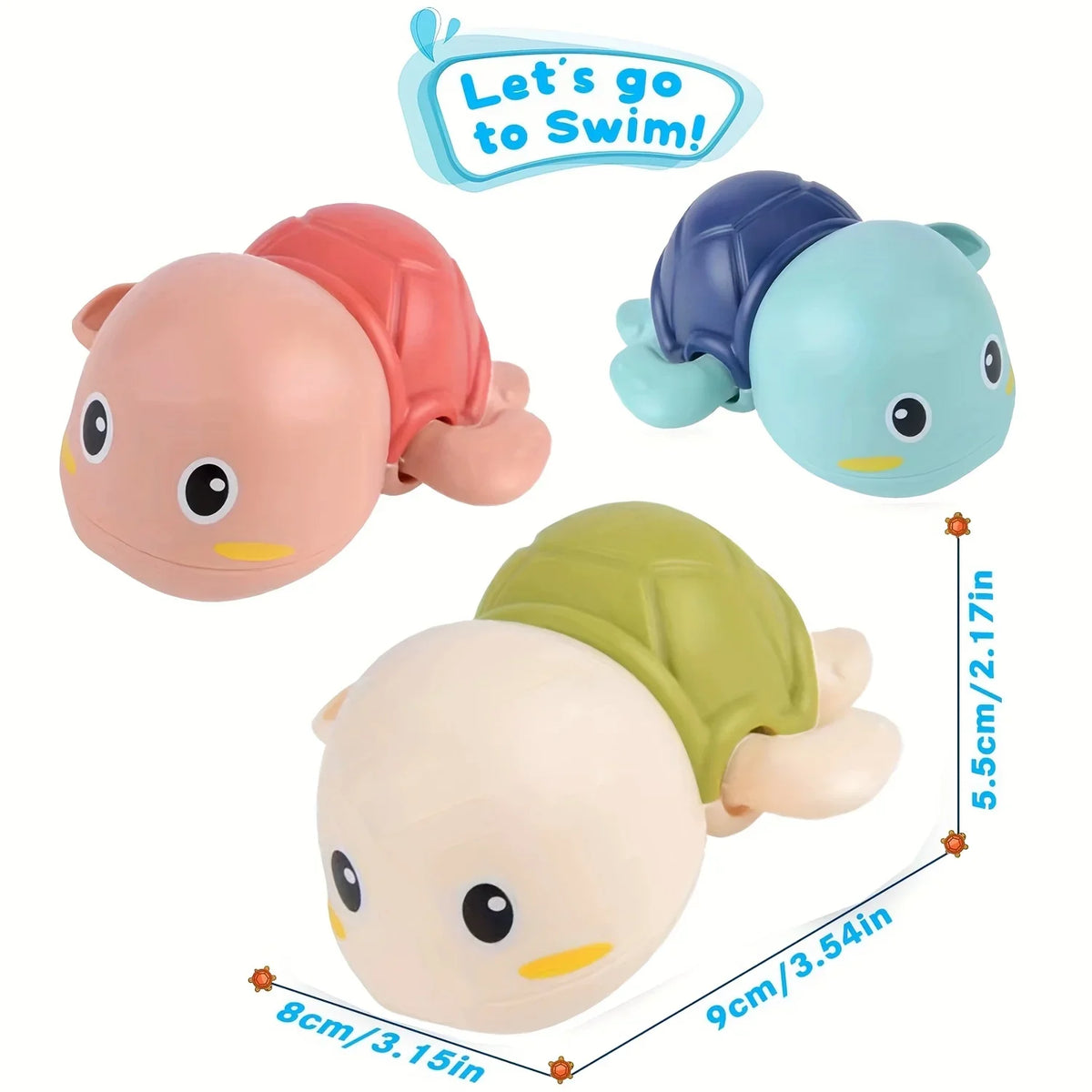 3 Cute Wind-up Animal Frog Water Spray Toy Plastic Bath