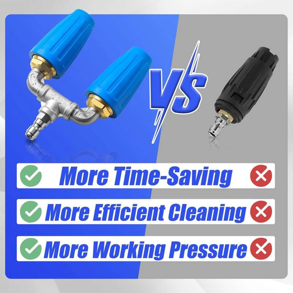 4000 PSI Dual Turbo Rotating Pressure Washer Nozzle 1/4" Quick