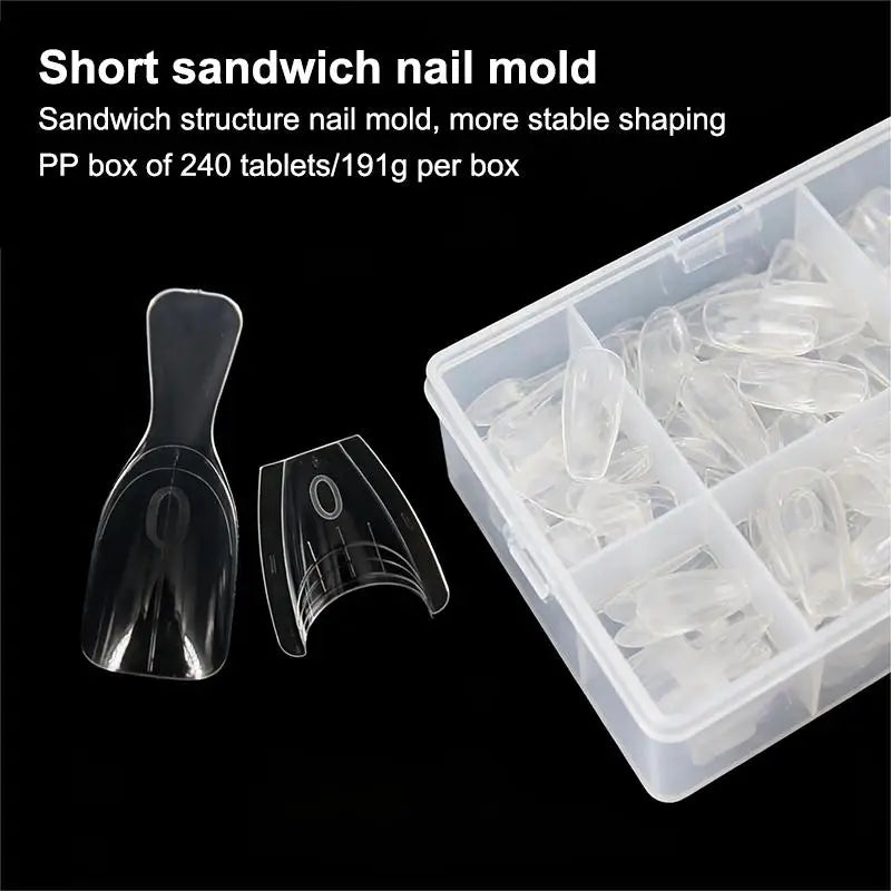 60-Pc Coffin Dual Nail Extension Forms – Acrylic Mold Kit