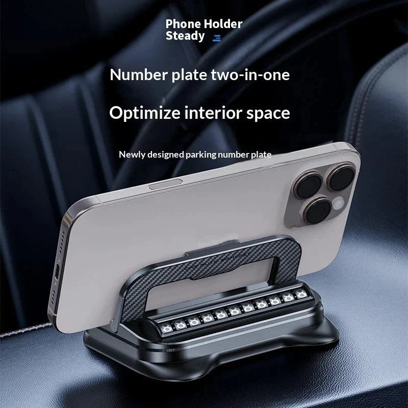 360° Car Phone Holder with Parking Number Plate Mount