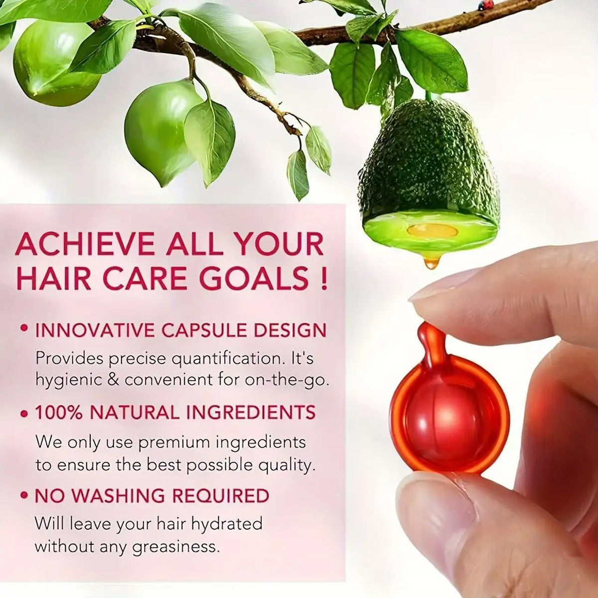Avocado Argan Oil Hair Serum Repairing Frizz Control Shine Boost Dry