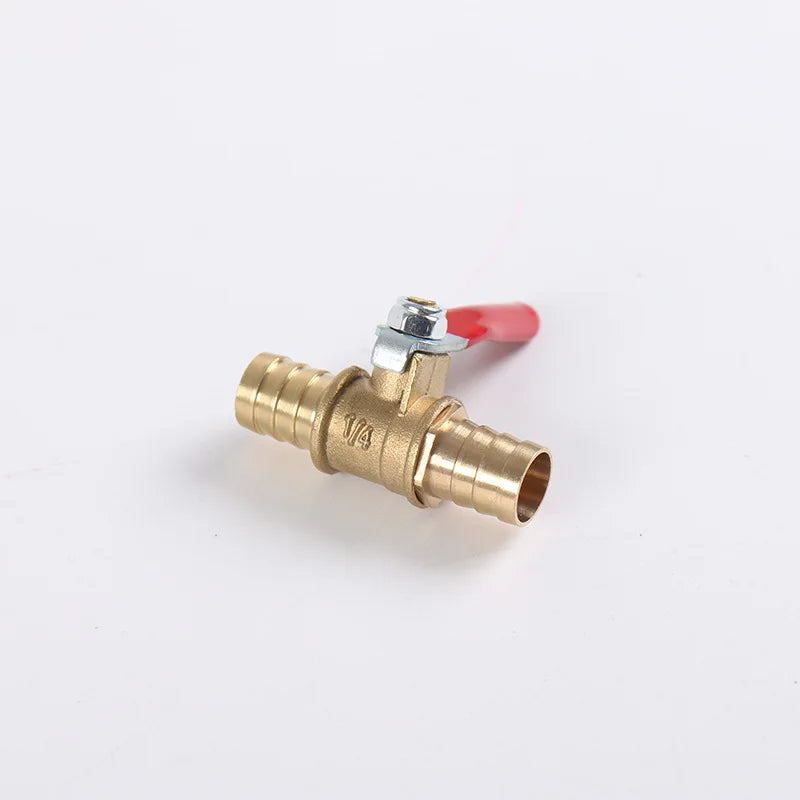 Brass Inline Ball Valve Hose Barb 6mm 8mm 10mm 12mm Shutoff