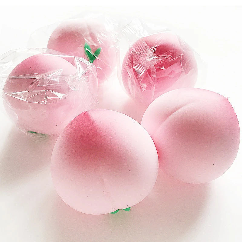 Peach Slow Rising Squeeze Toy – Silicone Sensory Fidget