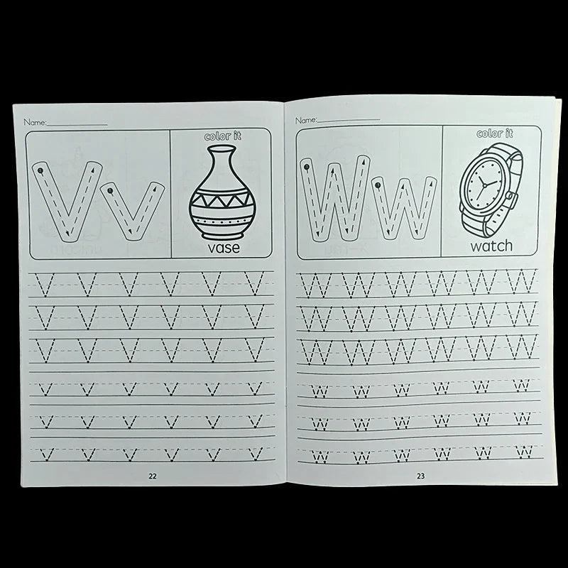 Children's Alphabet Practice Book A-z Writing Toddlers Preschoolers