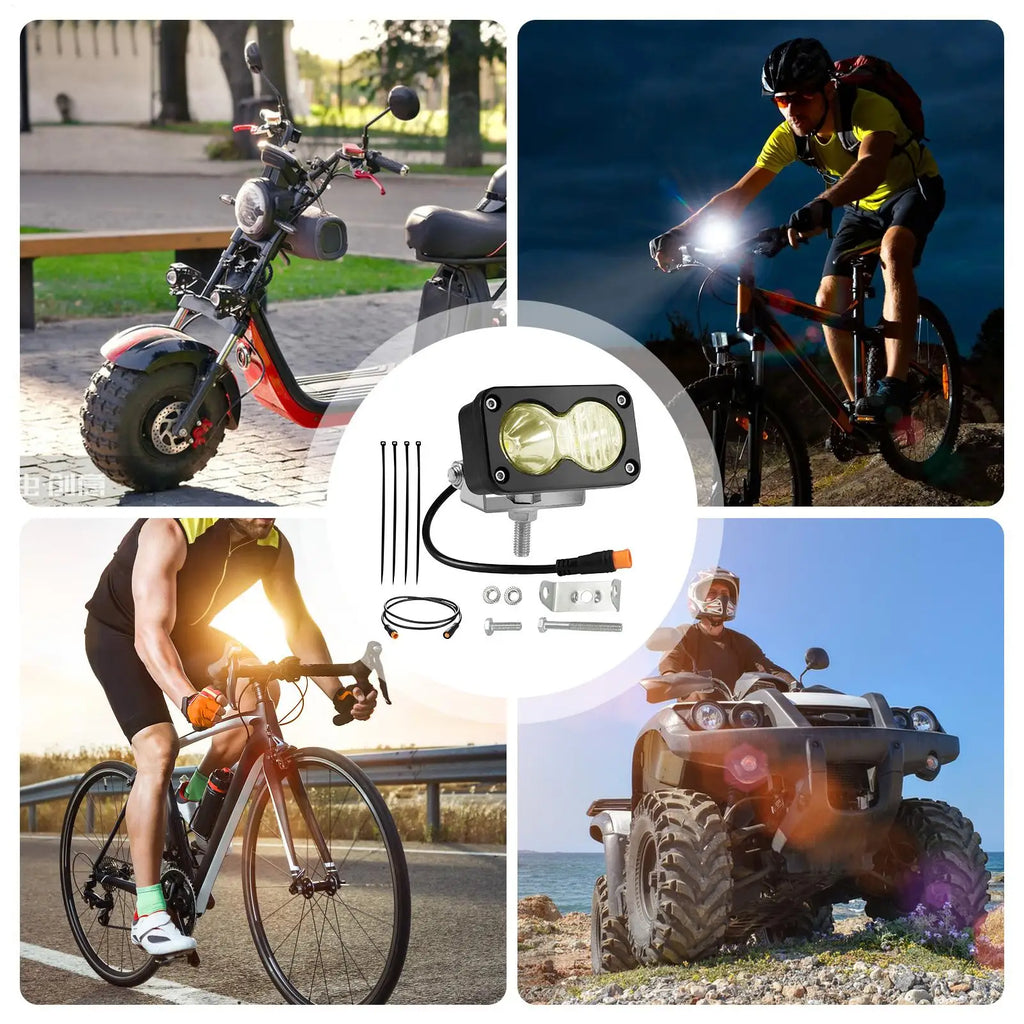 20W LED Bike Headlight 6500K Waterproof – E-Bike & ATV