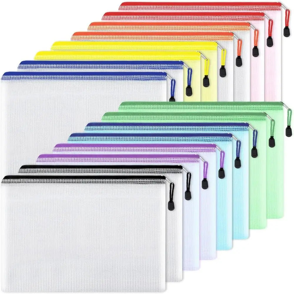 Mesh Zipper Pouches – Waterproof Makeup & Document Organizer