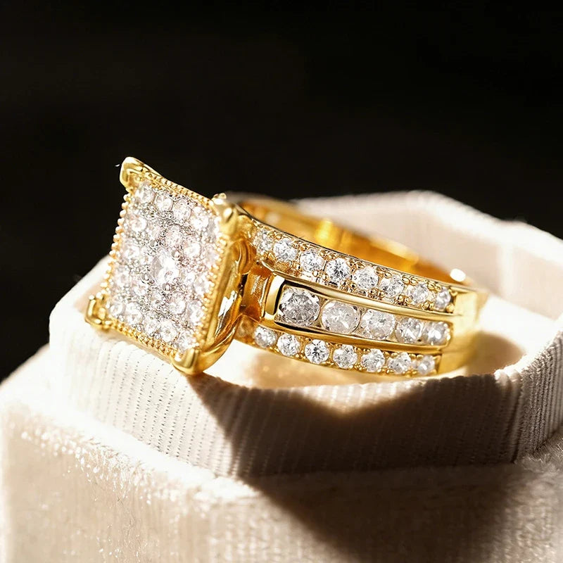 Huitan Women's Cubic Zirconia Wedding & Engagement Ring