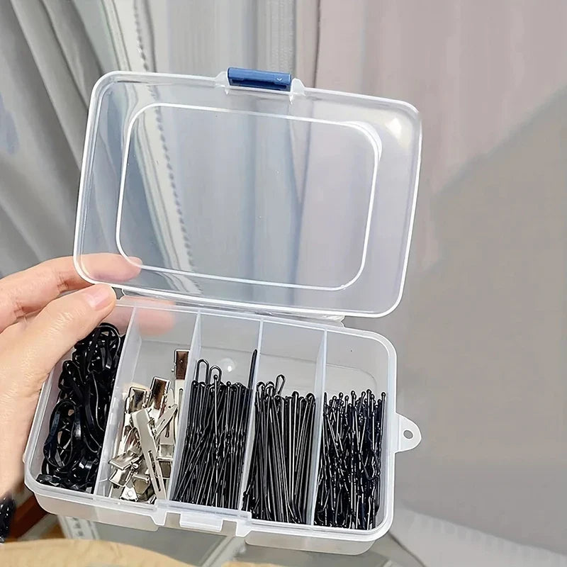 Clear 5/6 Grid Portable Jewelry & Hair Clip Storage Organizer