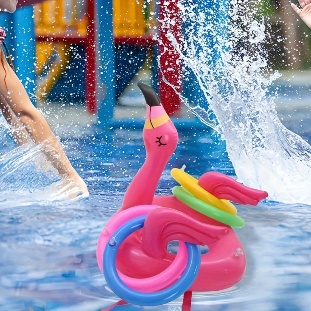 Inflatable Flamingo Ring Toss Game Set – Fun Party Toy