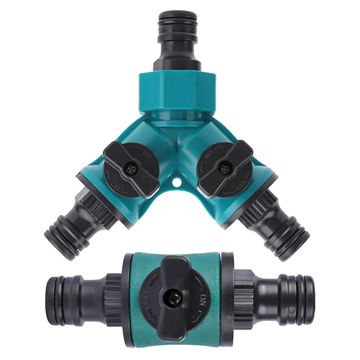 2 Way Garden Hose Splitter Connector Faucet Watering Shut Off