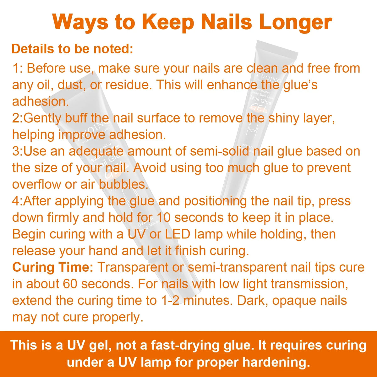Solid Nail Glue Tips Gel Press Nails Acrylic Manicure Extension False