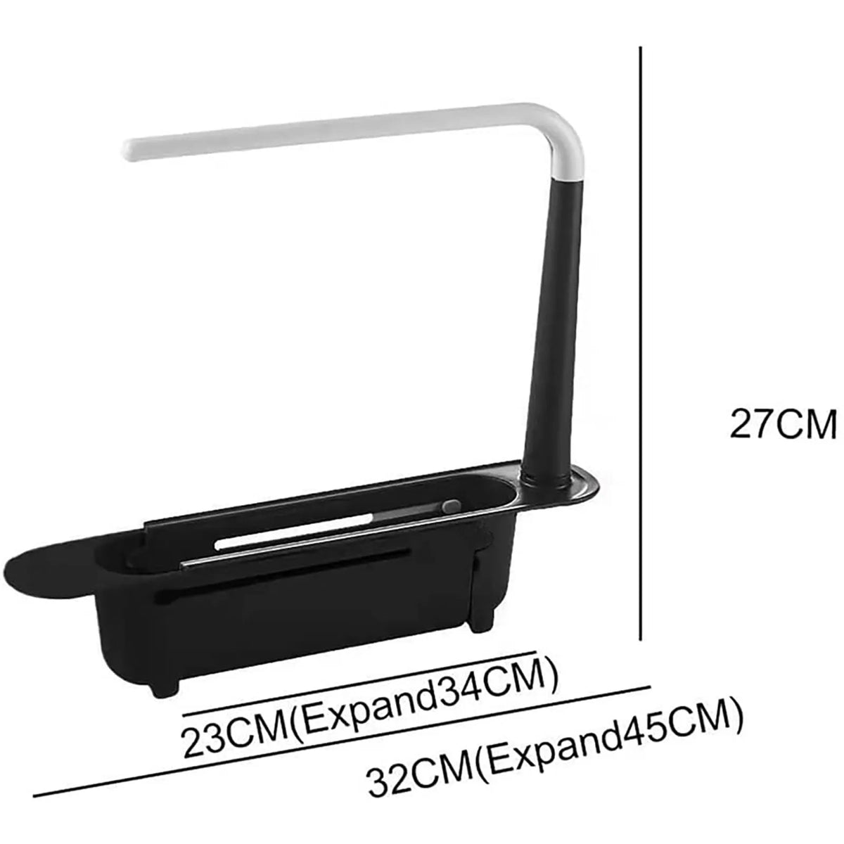 Telescopic Sink Shelf Rack – Sponge, Soap & Towel Organizer