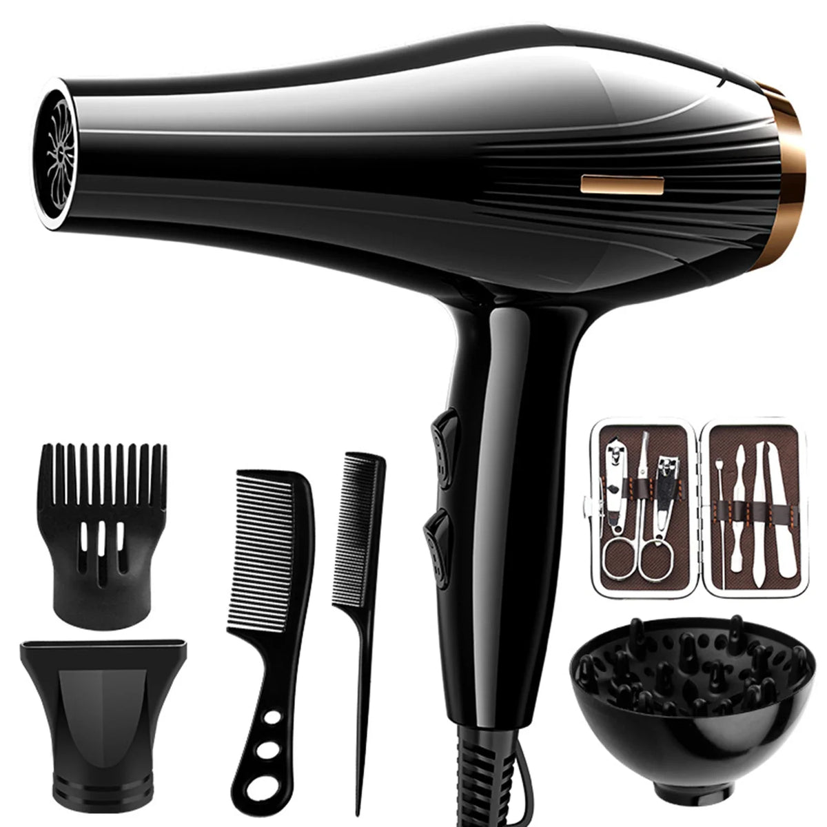 Stookits 6-in-1 Low Noise Hair Dryer – Fast Dry, Hot & Cold