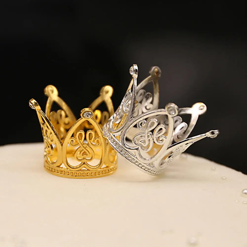 Rhinestone Crown Baking Cake Topper Headwear Decoration Children's