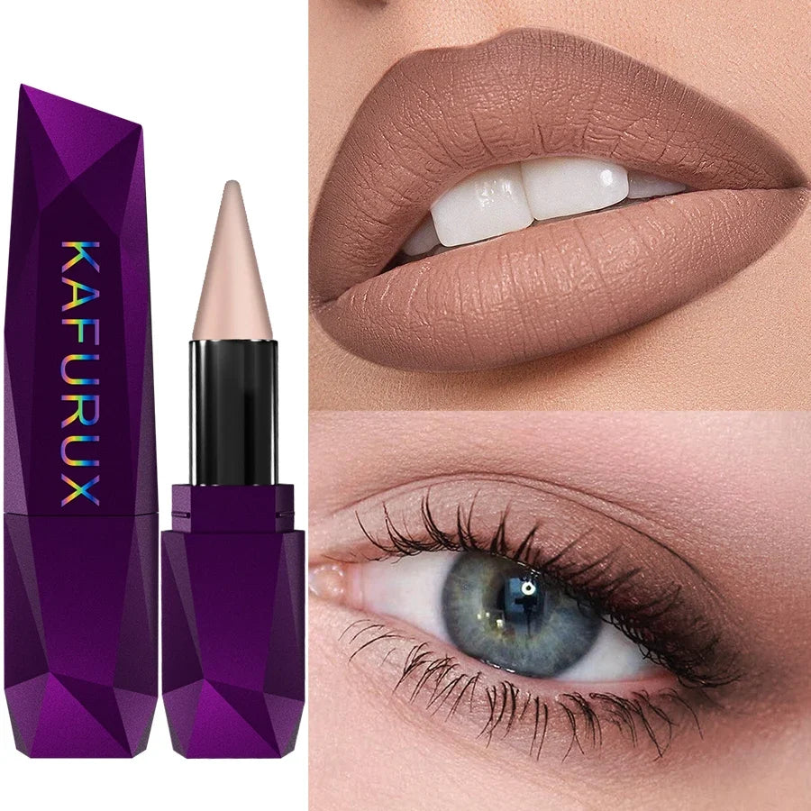 KAFURUX Matte Waterproof Lip Liner & Lipstick Pen | Brown