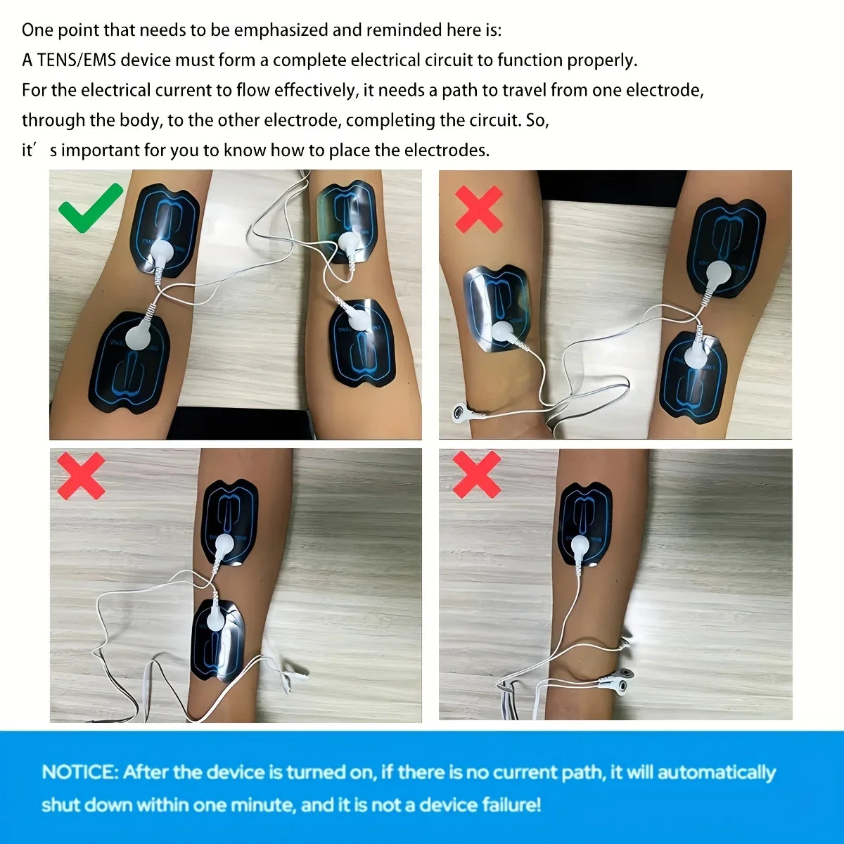 USB Rechargeable TENS Massager – 8 Electrodes, Full-Body