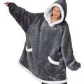 Women's Hooded Fleece Robe – Cozy Winter Pullover Loungewear