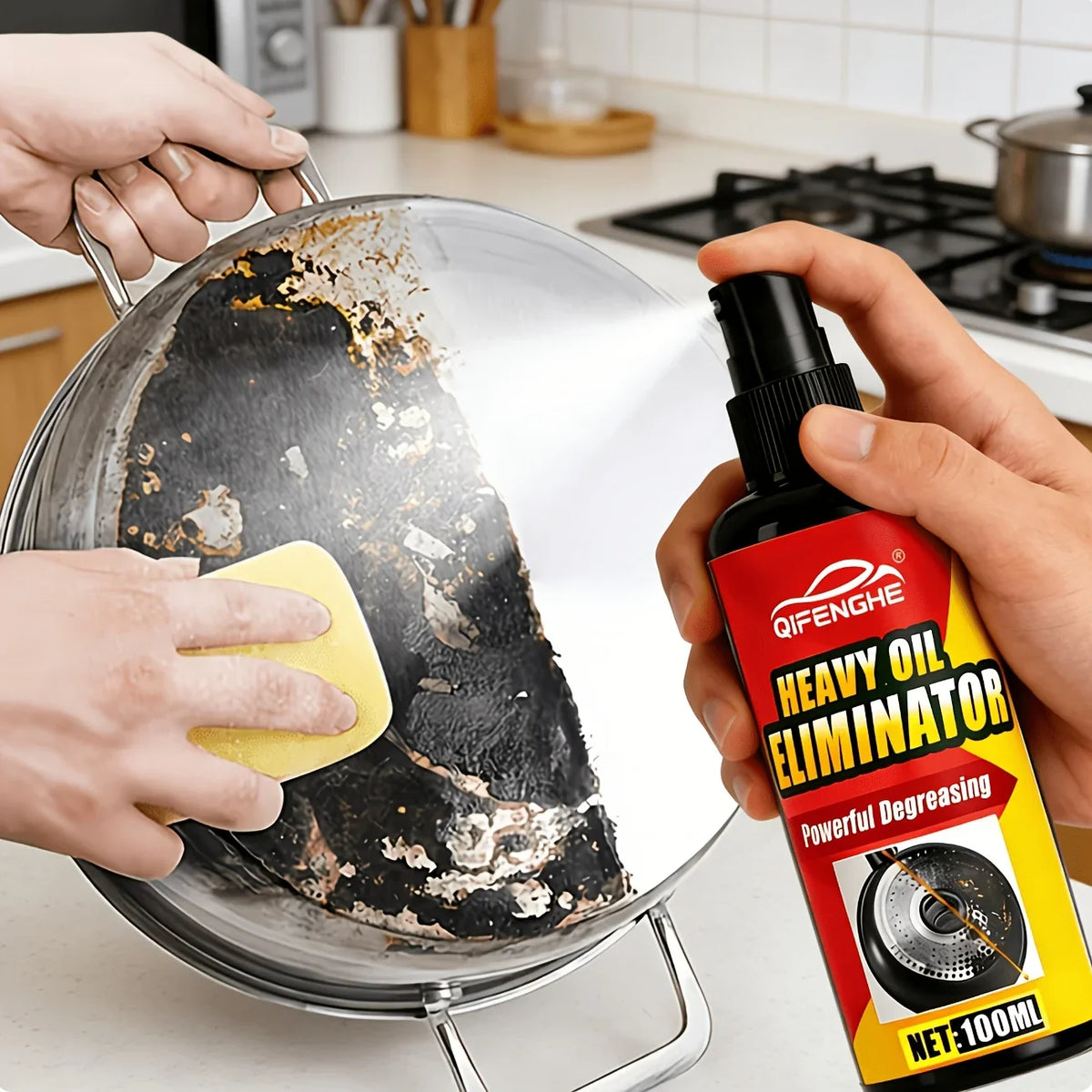 Heavy Duty Kitchen Degreaser Spray – Oil Stain Remover 3.38oz