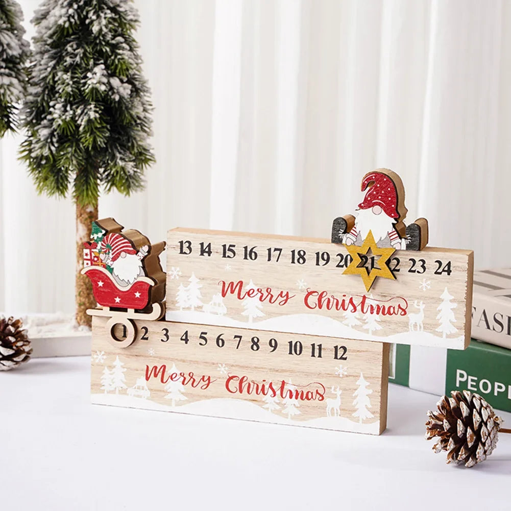 Wooden Santa Advent Countdown Calendar – Reusable Christmas Decor