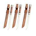 5Cr Stainless Steel Kitchen Knife Set – Wood Handle & Sheath