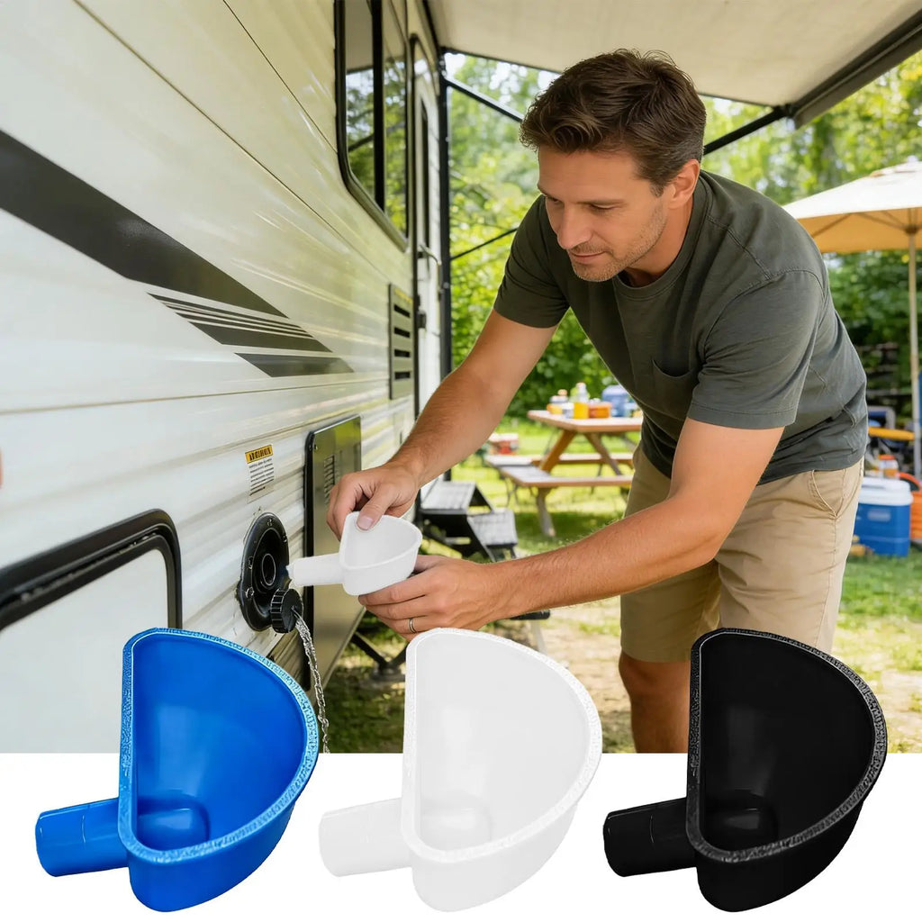 RV Water Tank Funnel 3D Printed Anti-spill Wide Mouth Fill Trailer
