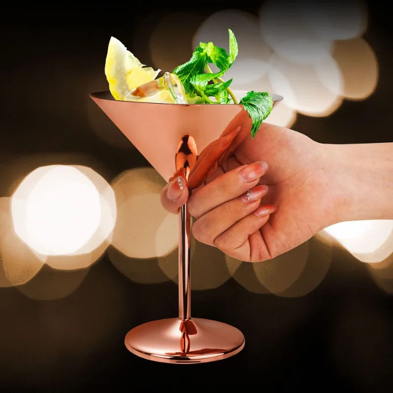 304 Stainless Steel Martini Cocktail Glass Champagne Goblet Wine Cup