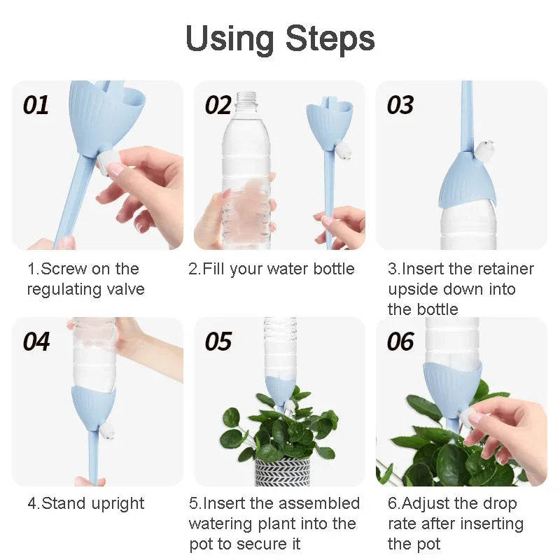 4-Pack Adjustable Self Watering Spikes | Auto Drip Irrigation
