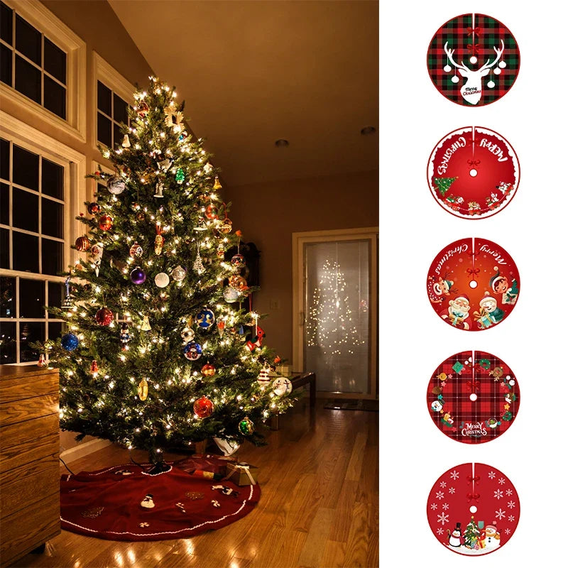 Large Round Christmas Tree Mat – Non-Slip Holiday Rug 90cm