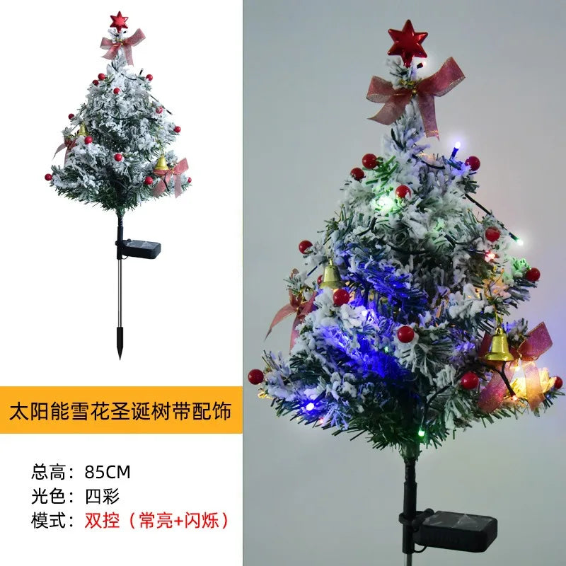 Led Solar Waterproof Christmas Tree Lawn Light Outdoor Snowflake