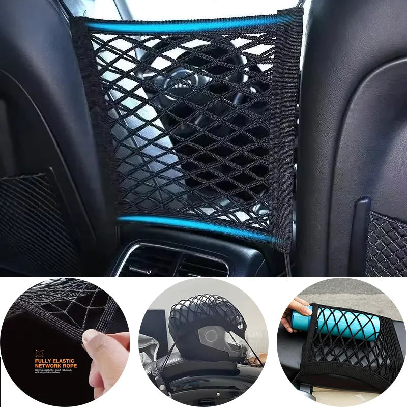 Elastic Double Layer Motorcycle Cargo Net with Hooks | Luggage Net