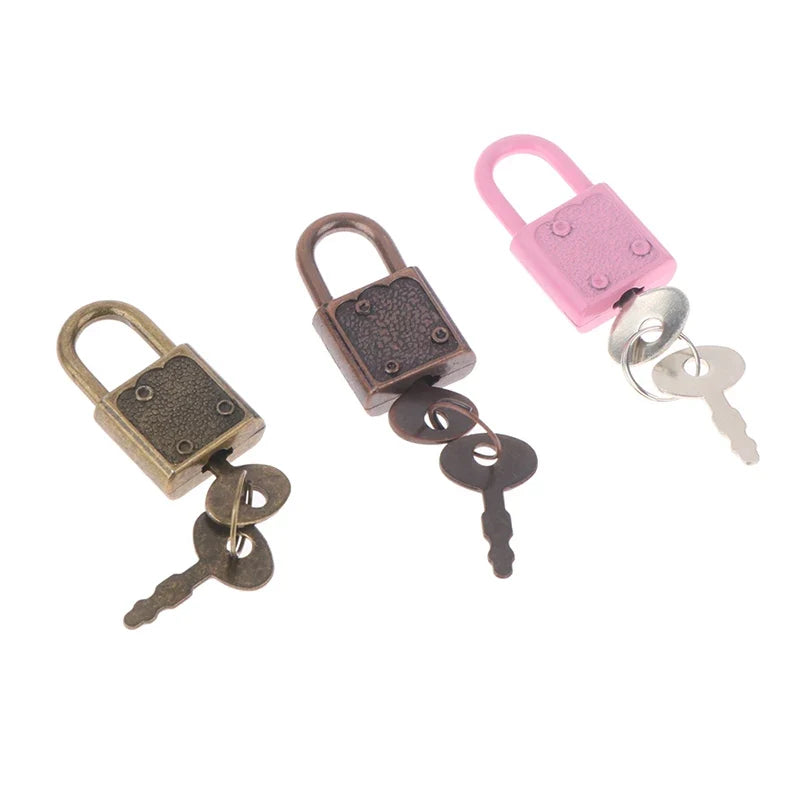 6Colors Rectangle Padlocks Mini Luggage Hardware Locks Key Lock