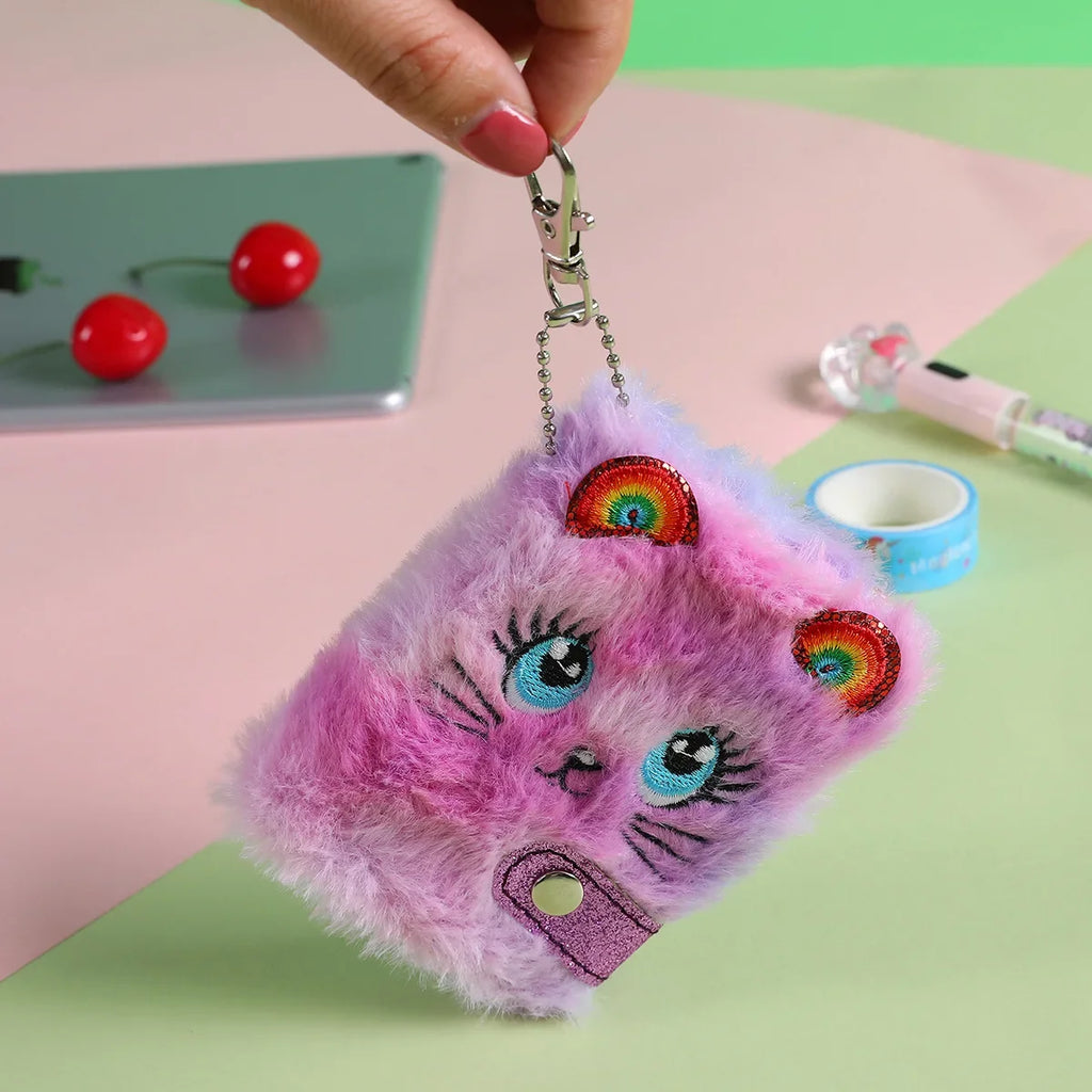Kawaii Cat Plush Notebook & Keychain | Girls Journal Planner