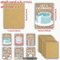6 Cardboards Envelopes Colorful Cartoon Birthday Cards Simple