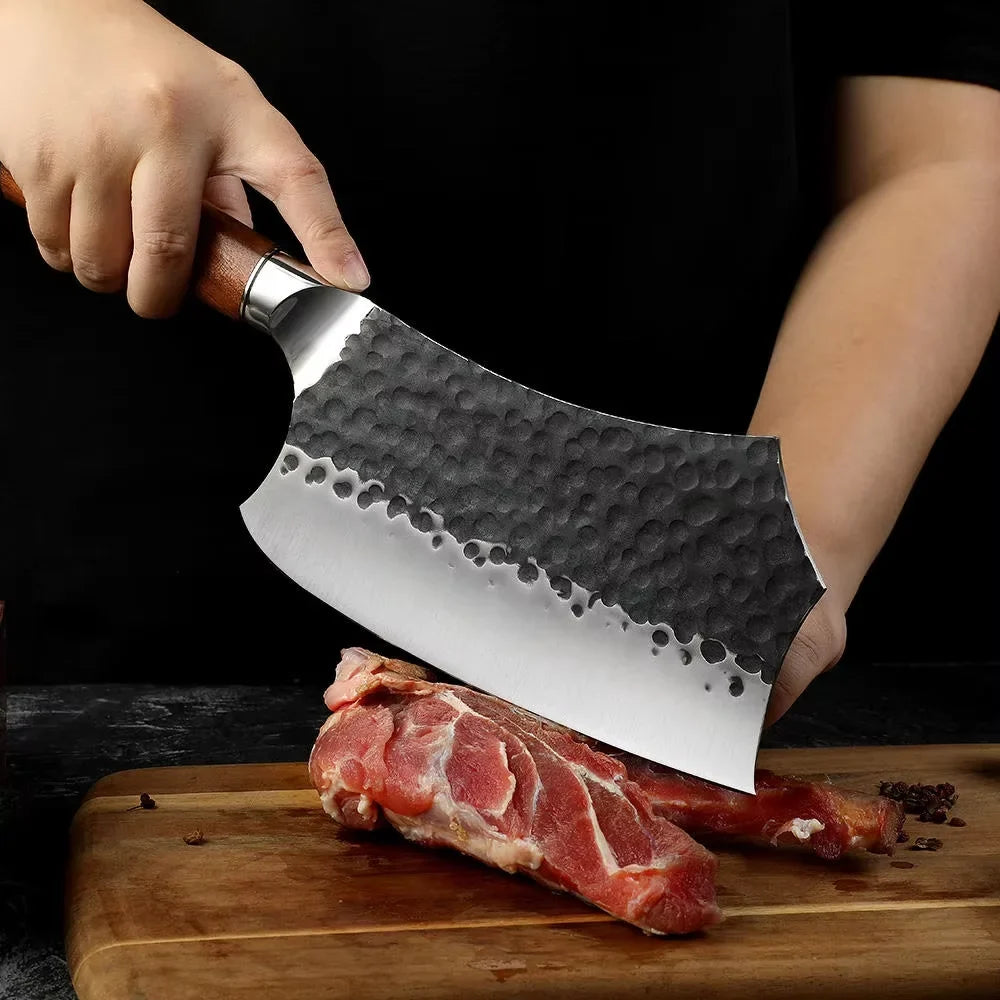 Chinese Forged Chef Knife 5Cr15MoV Steel Cleaver & Boning Knife