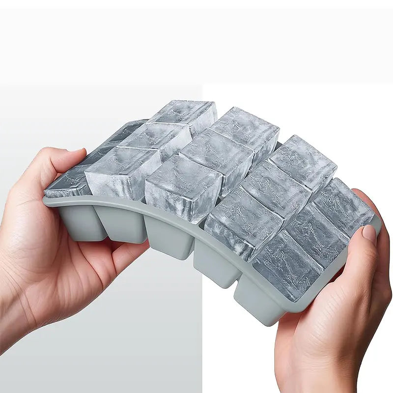 2-Pack Large Silicone Ice Cube Tray with Lid | Whiskey & Cocktails