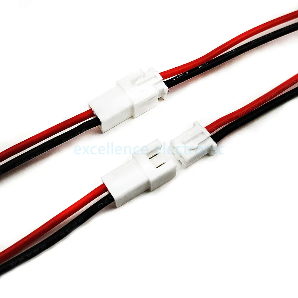 10Pairs JST XH 2PIN Soft Silicon 22AWG Wire XH2 54 Female Male