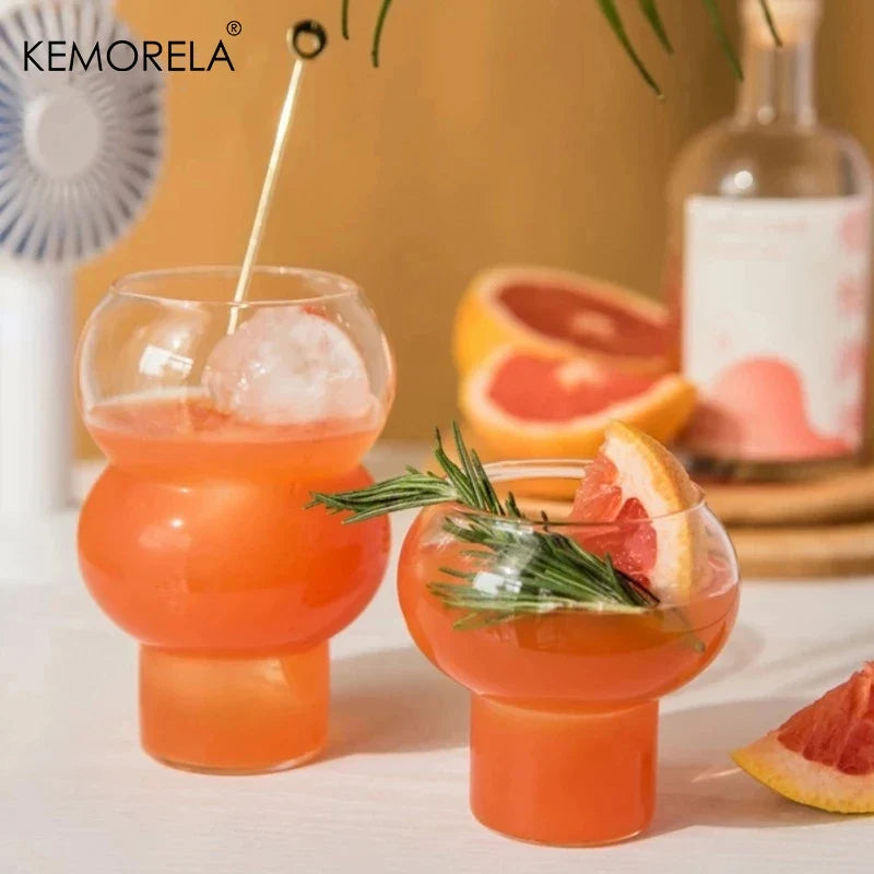 KEMORELA Nordic Ball Glass Cup – Cocktail, Dessert & Coffee Mug