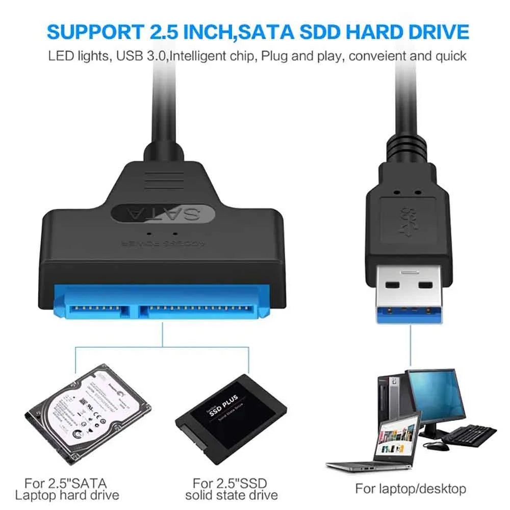 USB 3.0 to SATA III Adapter Cable | 2.5" HDD & SSD 6Gbps