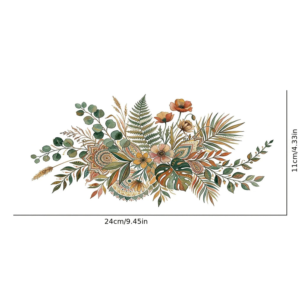 Boho Botanical UV DTF Transfer Sticker | Waterproof Floral Decal