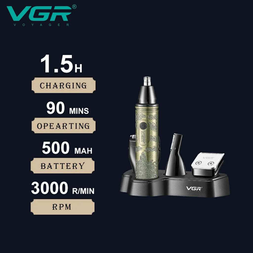VGR V-621 4-in-1 Men's Electric Hair Trimmer Grooming Set