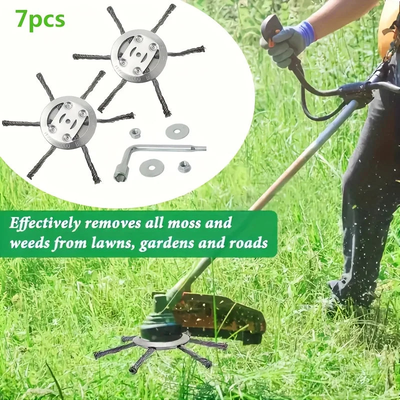 Steel Wire Wheel Head Grass Trimmer Universal Weeding Brush Courtyard