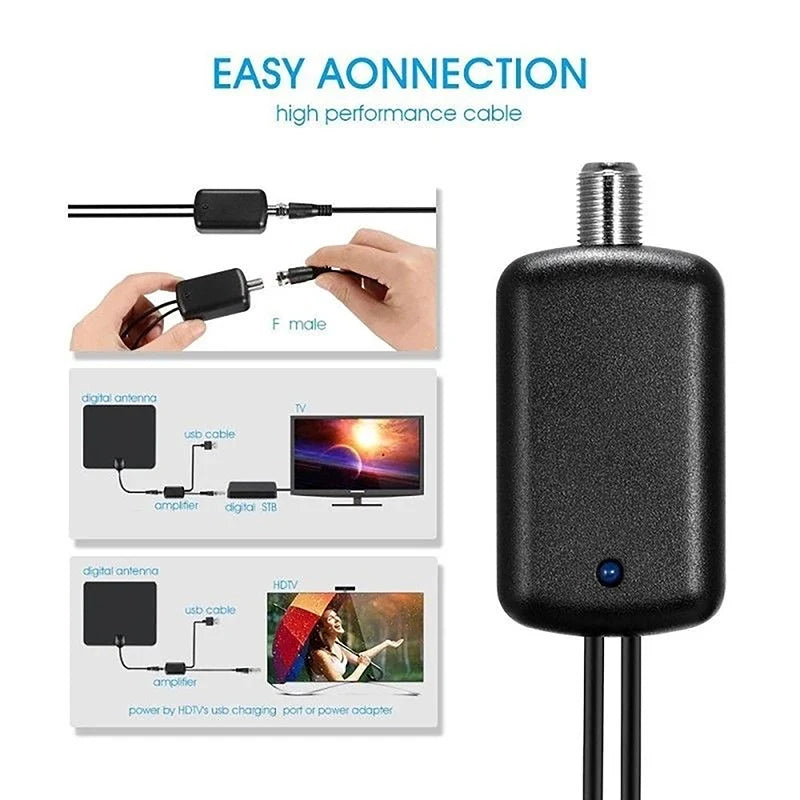 HDTV Antenna Amplifier – 4K UHD High Gain TV Signal Booster