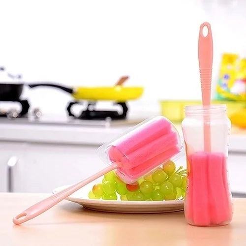 2-Pack Sponge Bottle Brush – Wineglass, Cup & Jar Cleaner
