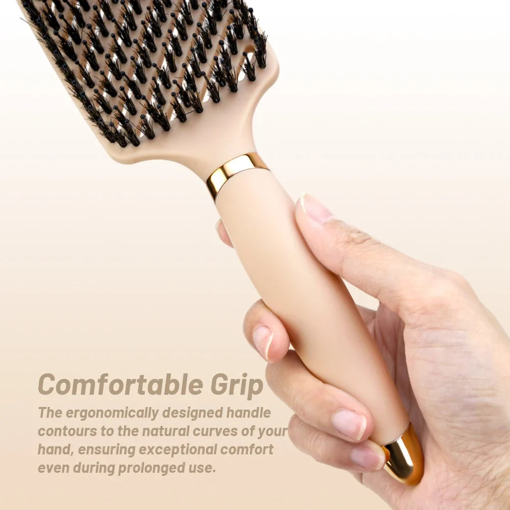 Hog Bristle Anti-Static Air Cushion Comb – Wet & Dry Hair