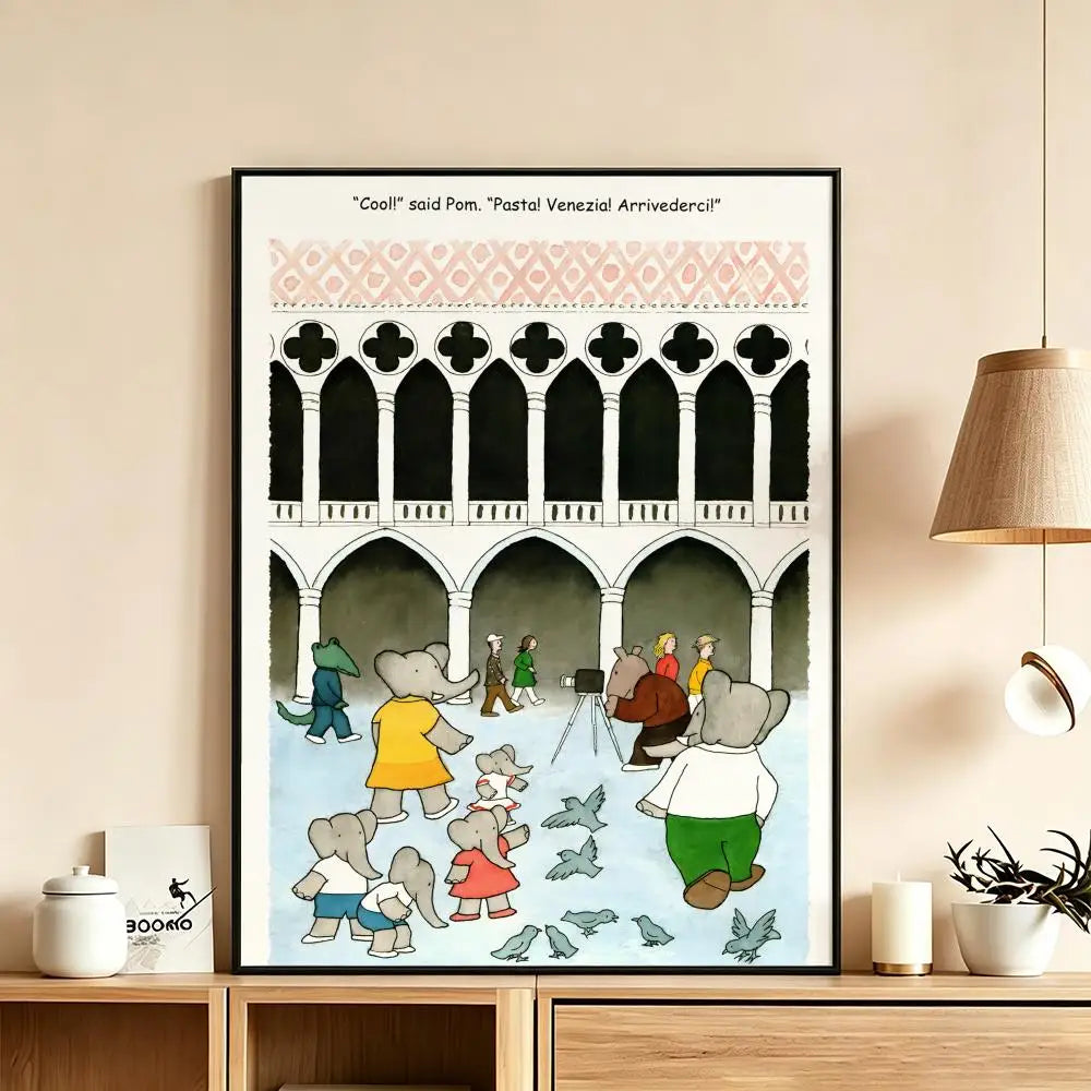 Babar Cartoon HD Wall Poster – Waterproof Sticky Home Decor